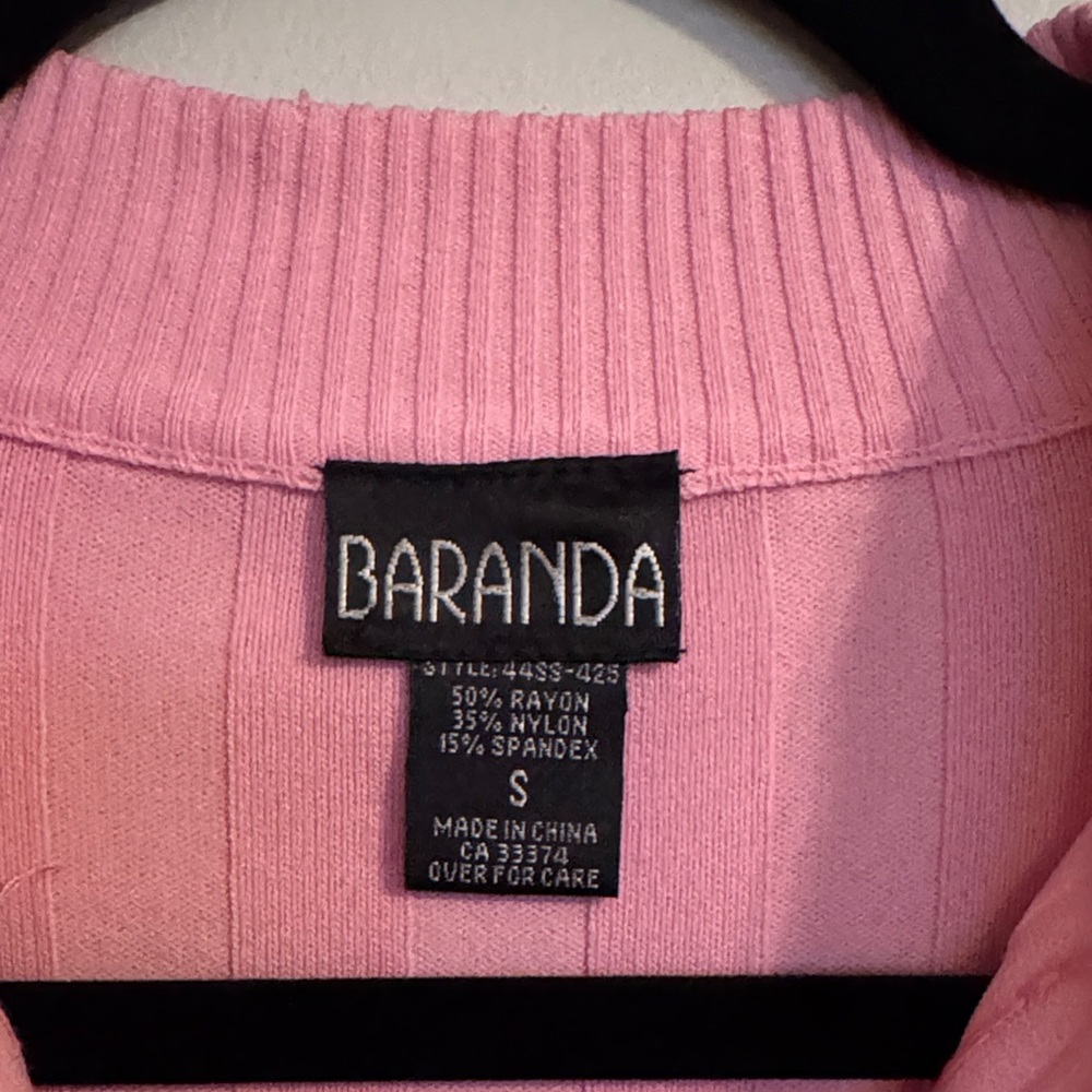 Baranda Pink Ribbed Sequined Sweater - Picture 2 of 5
